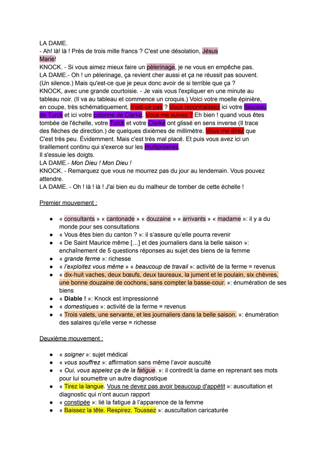 Introduction :
Problématique :
Knock est une comédie de Jules Romains écrite en 1923. Elle s'inscrit dans une tradition
du moyen-âge sur la 