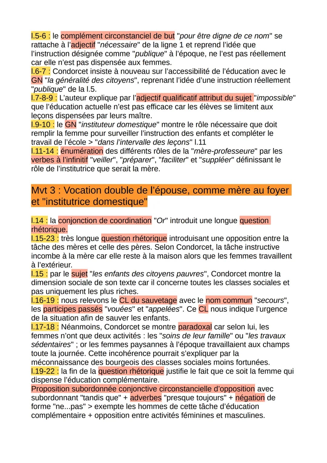 Cinq mémoires sur l'instruction
publique de Condorcet
Introduction :
Cet extrait provient d'un essai du XVIIIème intitulé Cinq Mémoires sur
