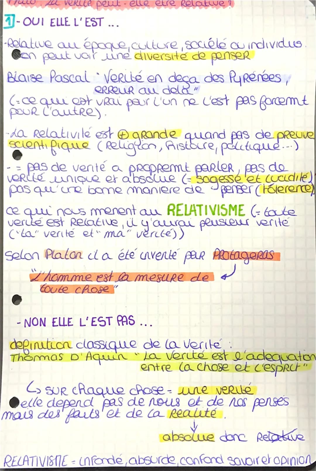 La vérité en philosophie : Dissertation, Citations et Types de Vérité