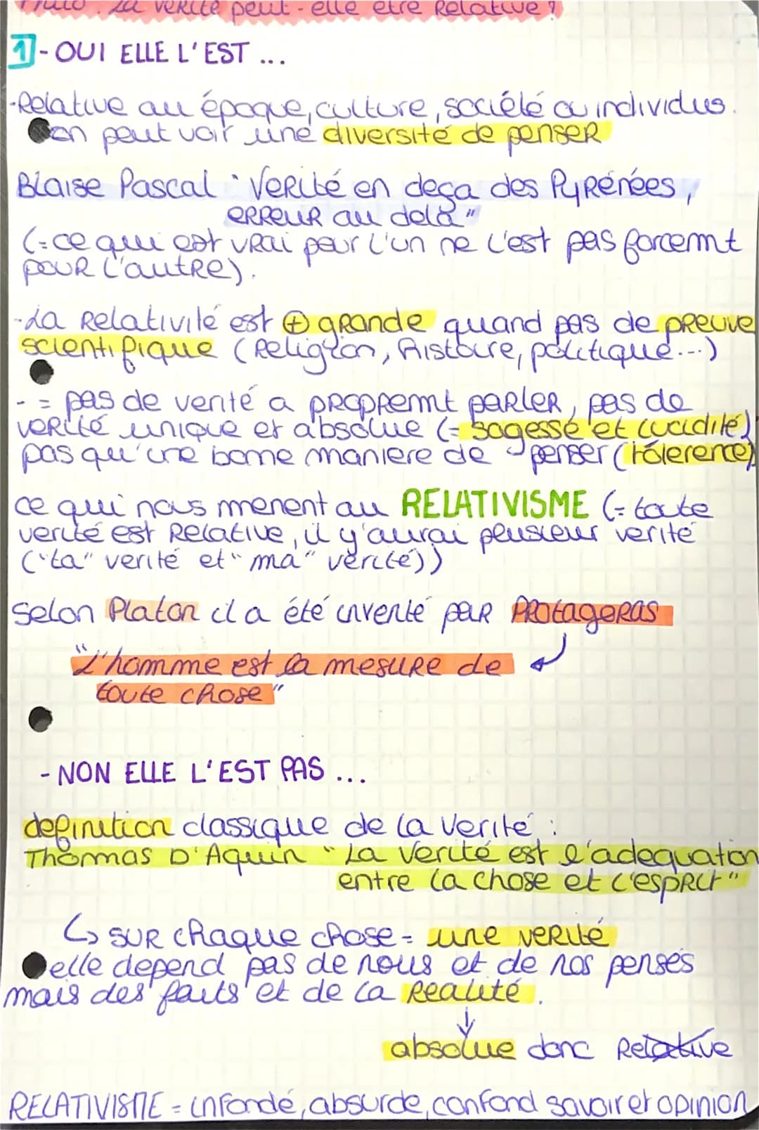veRite peut. alle etre Relative!
1-OUI ELLE L'EST...
-Relative all époque, culture, société au individus
Son peut voir une diversité de pens