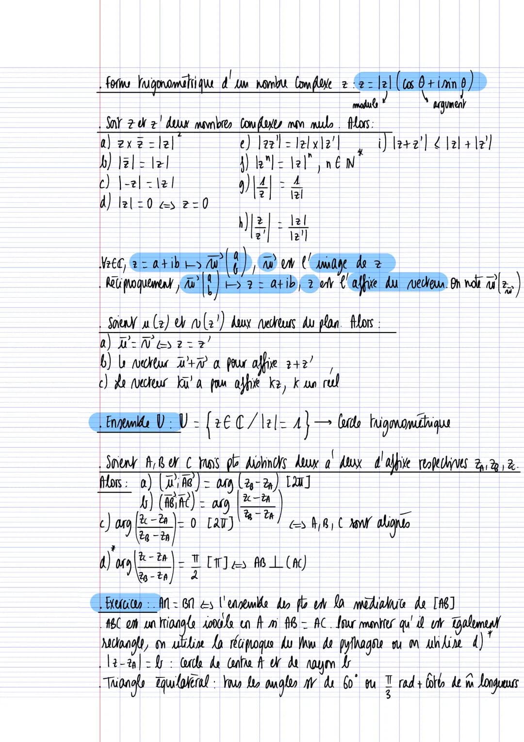 b
N
0
N
12 = a + ib> M (a; b), n est le point image de z
Réciproquement, n (a; b) ►> z = at ib, z est l'affive de M. On note M (2₁)
0 μ'
|z/