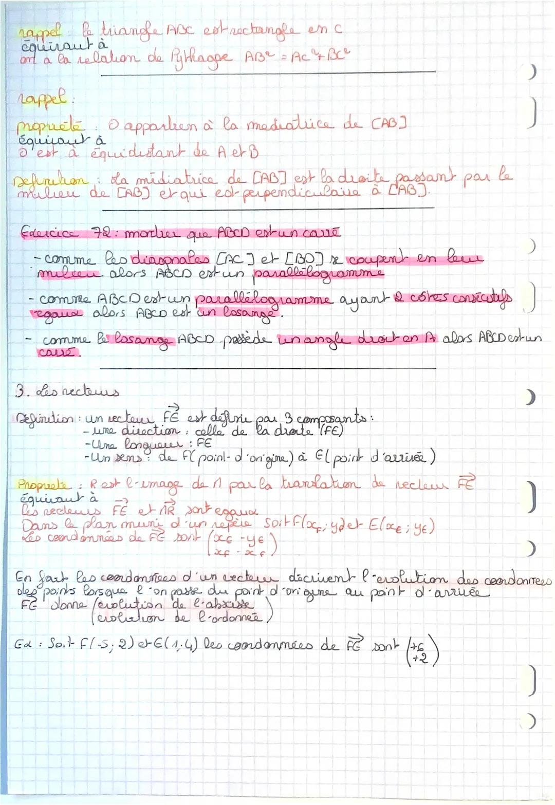 CHIARIRE 1
Géométrie repérée avec deux points.
propriete: de quadrifative QUAD est un parallelogramme.
équivaut à
Les diagonales [DA] et [DU