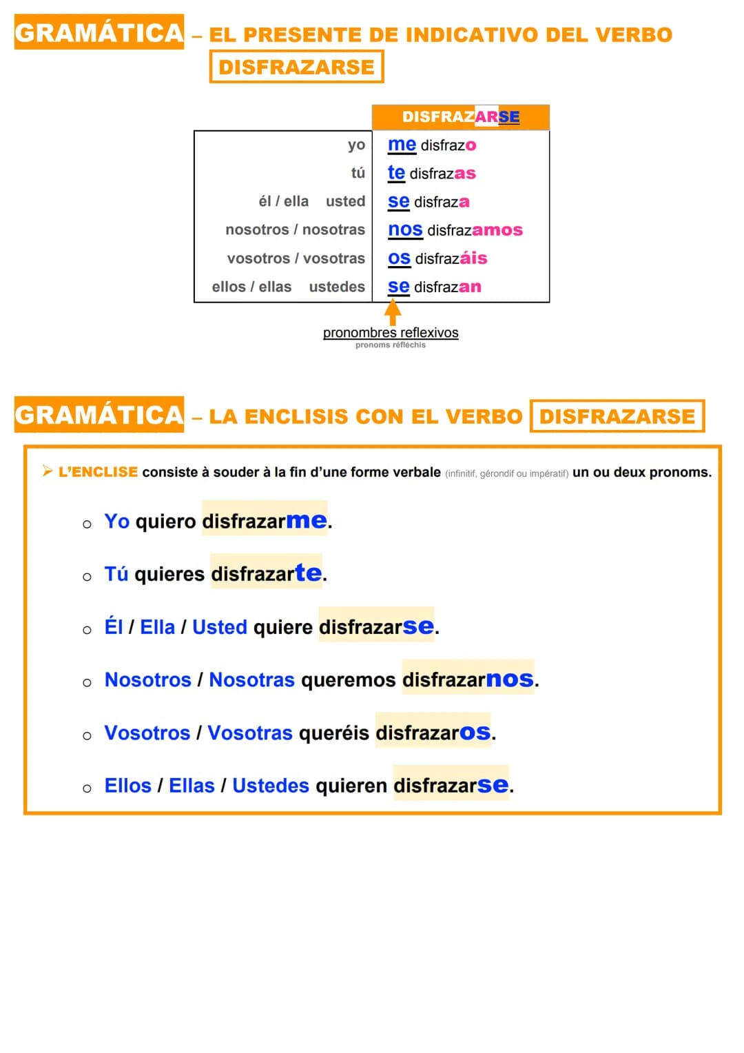 LÉXICO - LOS COLORES
GRAMÁTICA - LA CONCORDANCIA DE LOS ADJETIVOS DE COLOR
VARÍAN EN GÉNERO (masculino / femenino) Y NÚMERO (singular plural