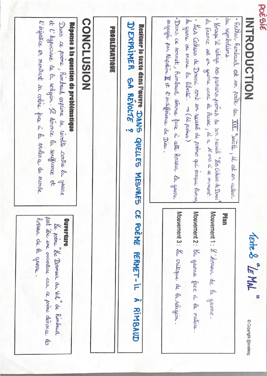 POESIE
INTRODUCTION
Arthur Rimbaud est un porte du XIX siècle, il est un auteur
du symbolisme.
Korsqu'il rédige ses pemiers poemes de son re