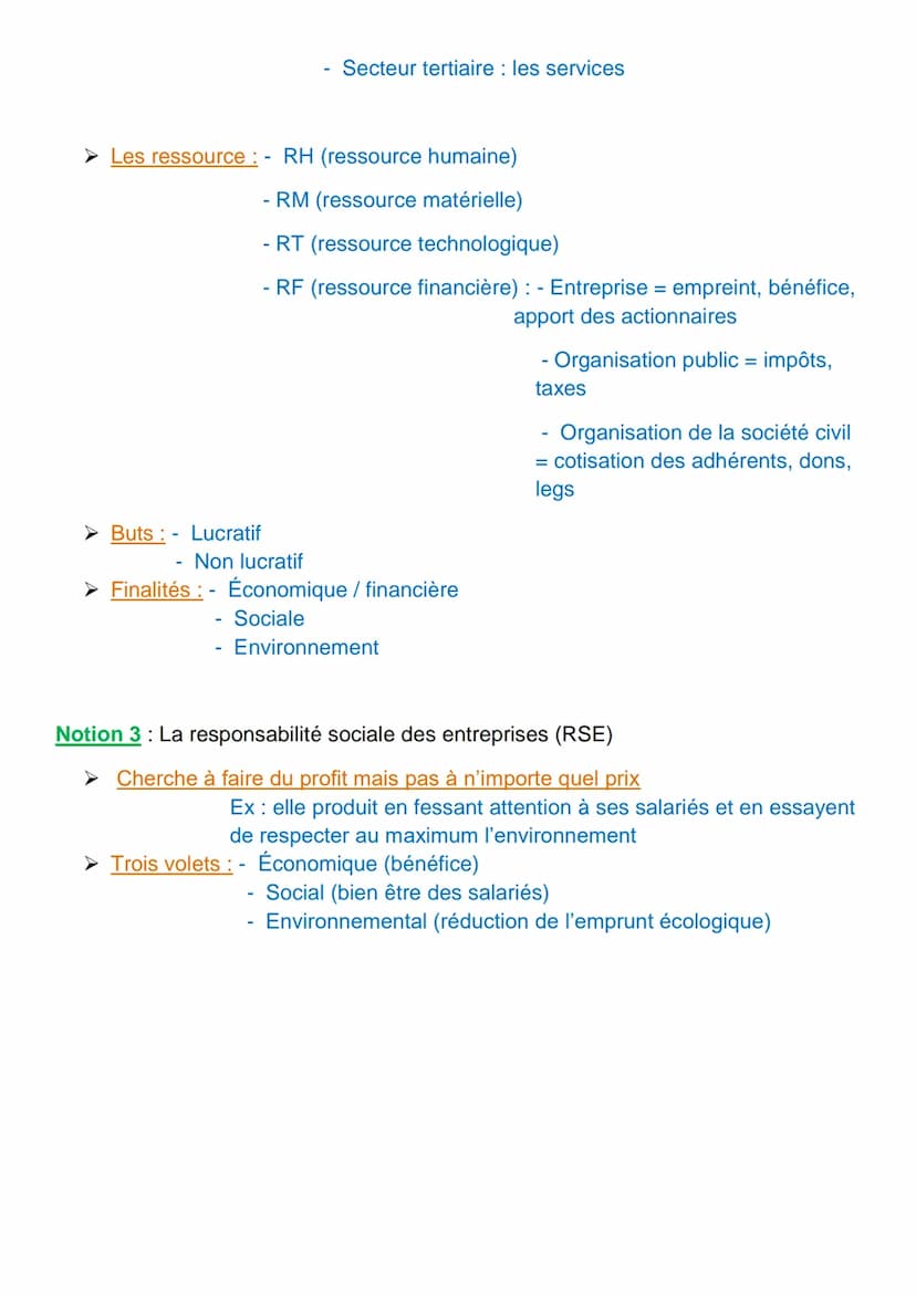 Chapitre 2 : Comment appréhender la
diversité des organisations ?
Notion 1: Les différentes finalités des organisations
> Entreprise privées