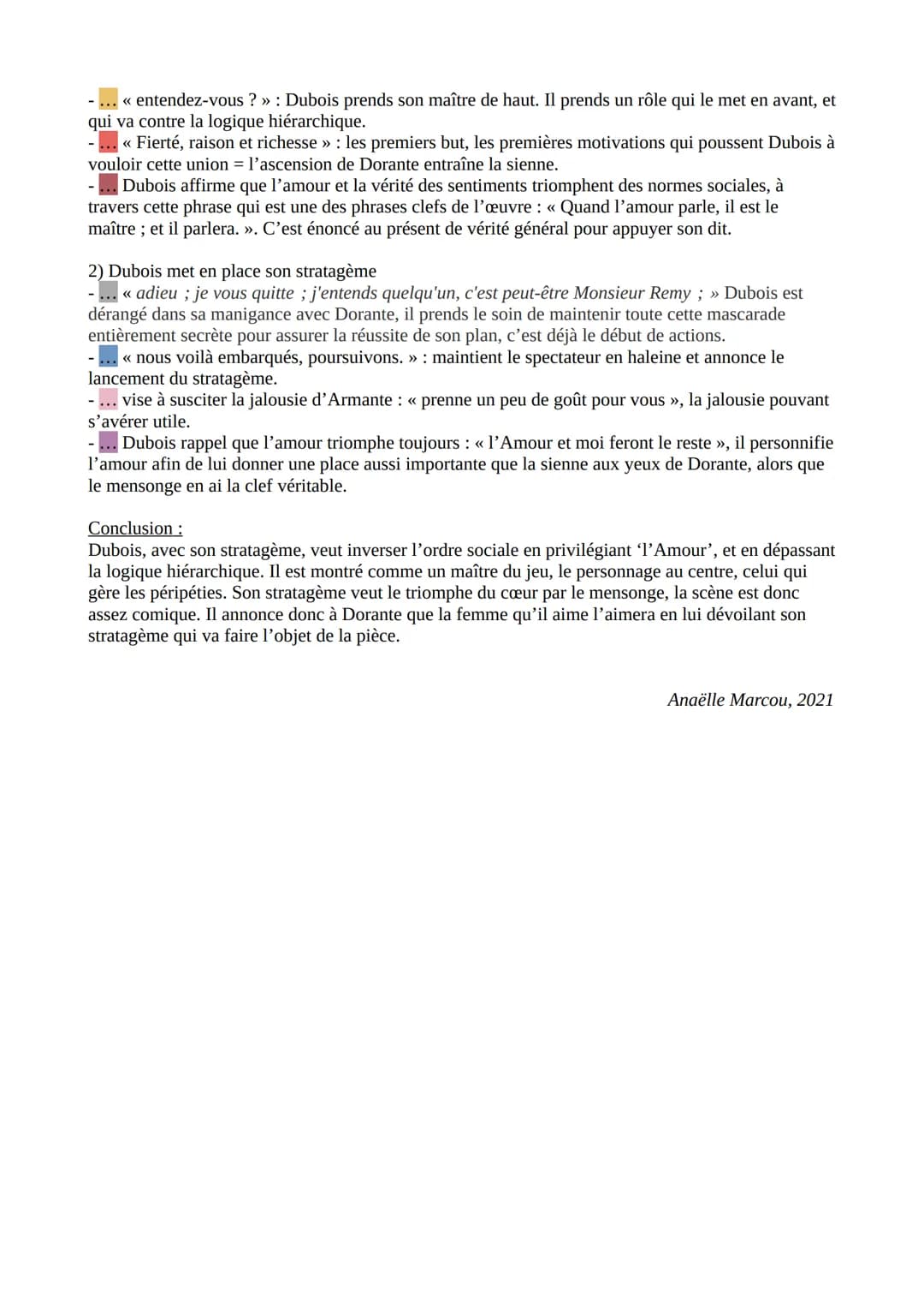 MARIVAUX, LES FAUSSES CONFIDENCES. « Elle a plus de cinquante mille livres de
rente... » à « L'amour et moi ferons le reste. >>
→ Act I, scè