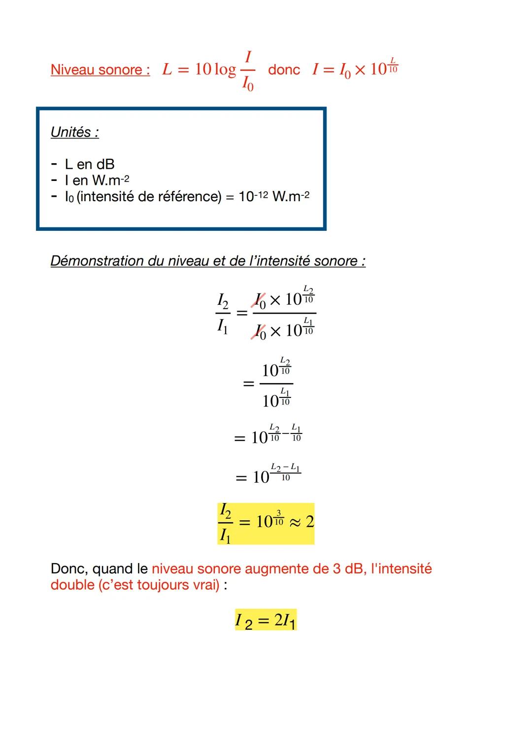 --- OCR Start ---
ES - Les Ondes Sonores
• $V_{(son)}=340~m/s$
Perturbation = zone de dilatation et de compressions
Fréquence fondamental = 