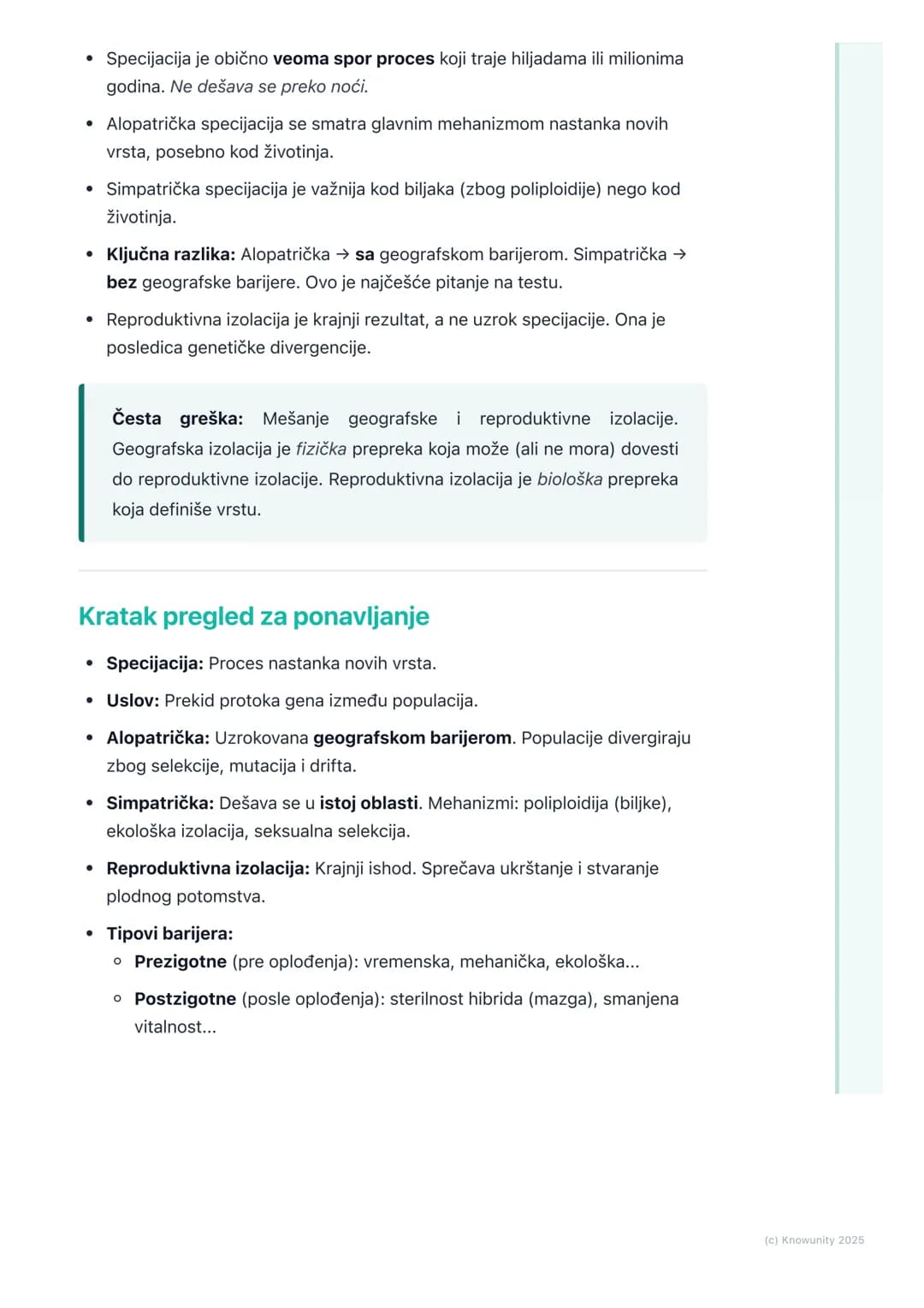# Specijacija

## Šta je specijacija?

Specijacija je evolutivni proces nastanka novih bioloških vrsta iz već
postojećih. To je ključni meha
