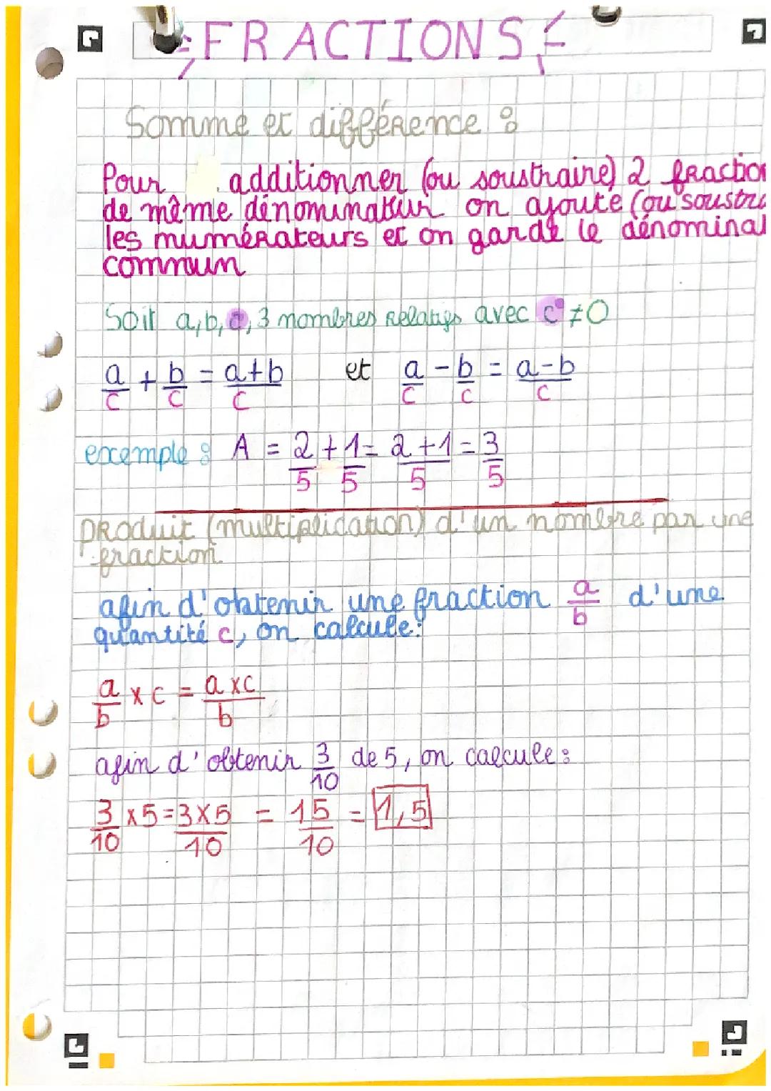 Apprends à additionner des fractions et à multiplier facilement !