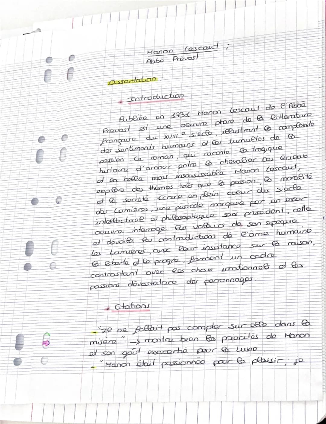 6
Manon
Lescaut
Provost
Abbe
Dissertation
Prevost
Introduction
est
Publiée on 3731 Manon Lescaut de l'Abbe
une oeuvre phare do to litteratur