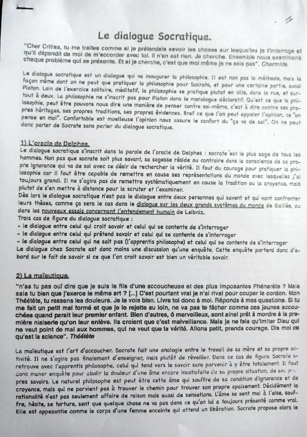 Explications de texte : le dialogue socratique