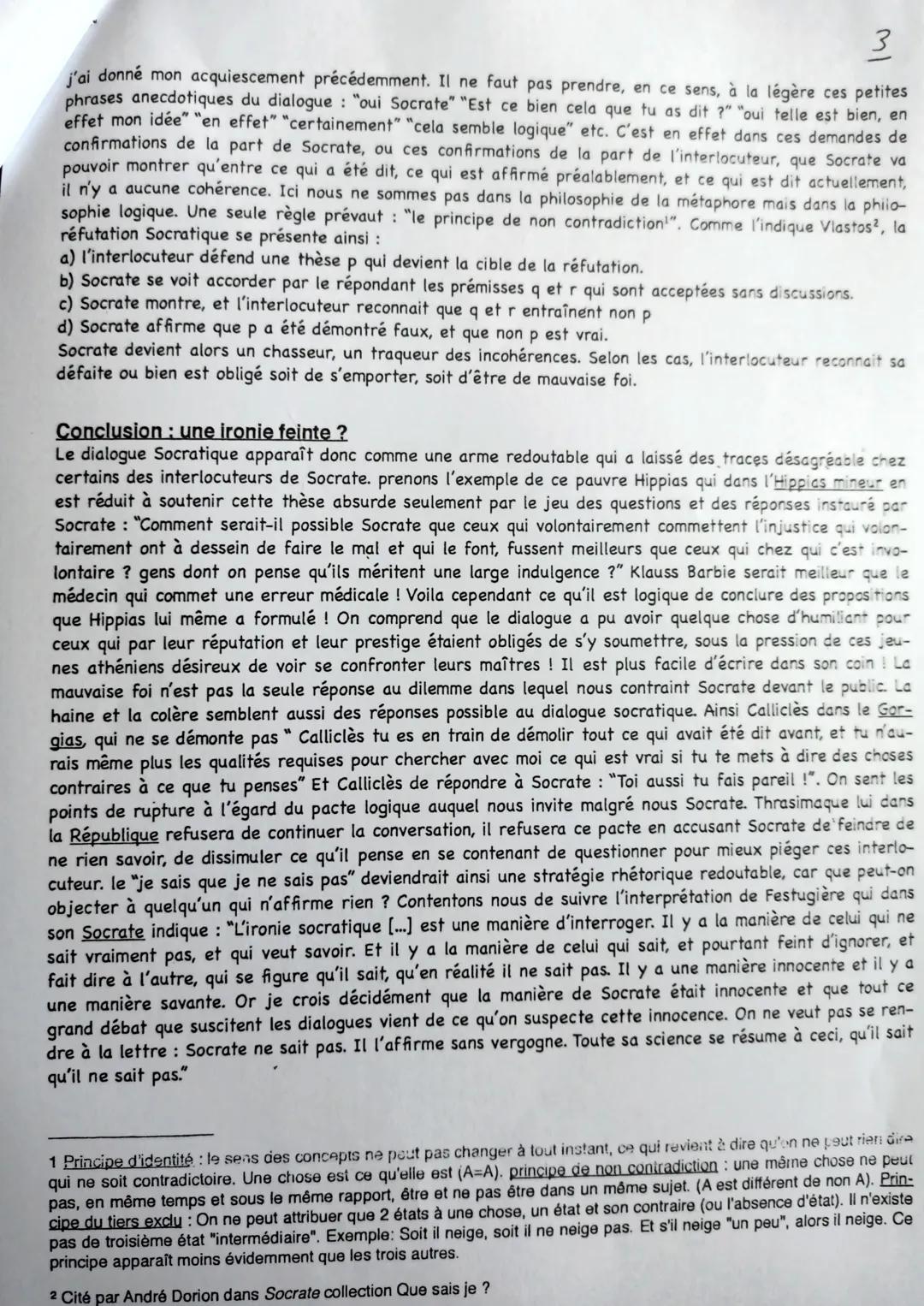 Le dialogue Socratique.
"Cher Critias, tu me traites comme si je prétendals savoir les choses sur lesquelles je t'interroge et
qu'il dépendi