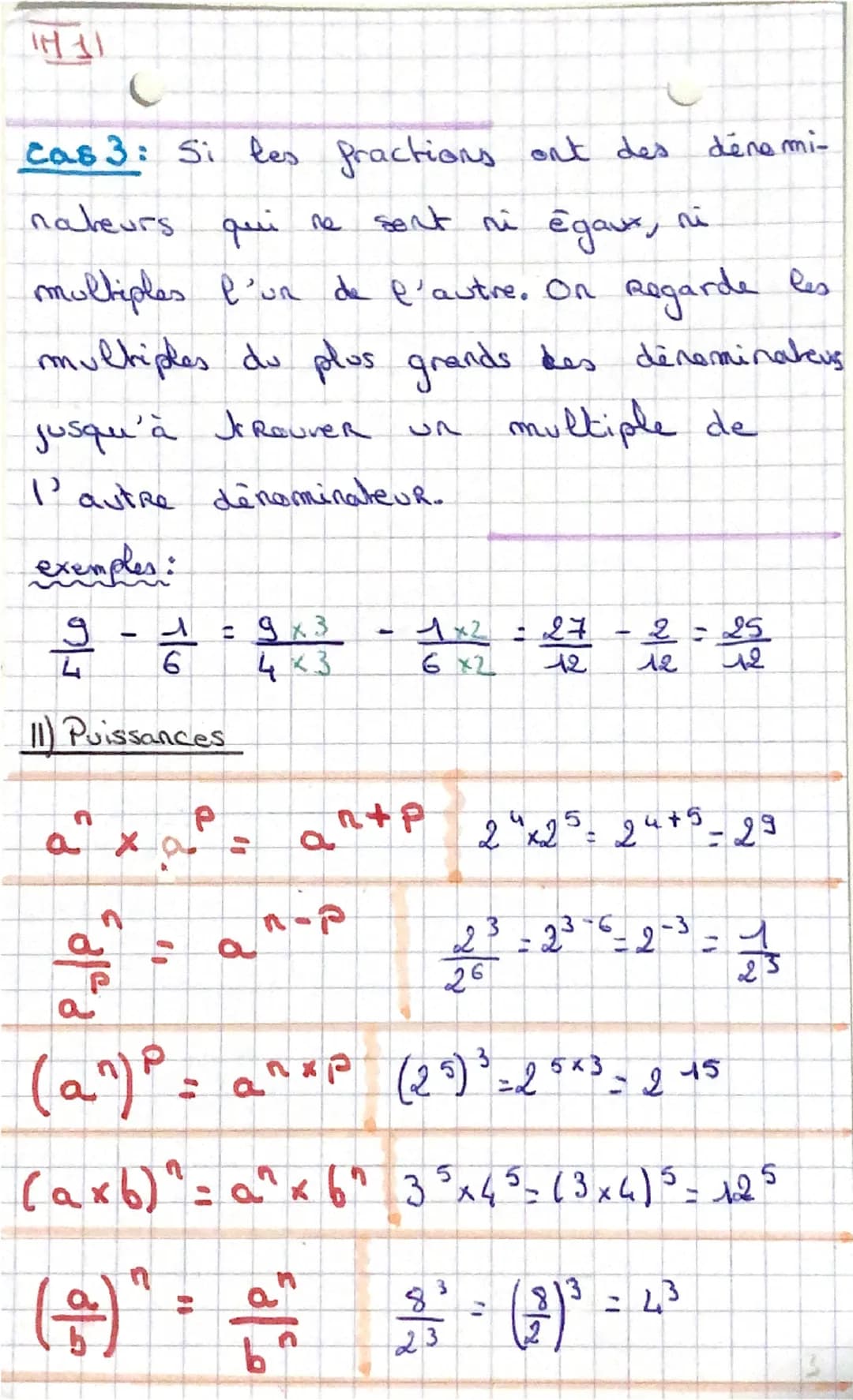 Maths.

IFHI

Puissance et

racine carré

nde

1) fraction

$\frac{a}{b} \times \frac{c}{d} = \frac{a \times c}{b \times d}$

①$\frac{-2}{7}
