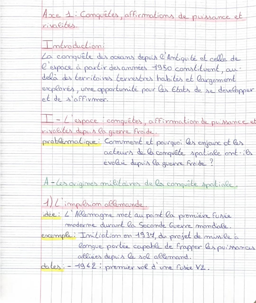 Axe 1: Conquêtes, affirmations de puissance et
rivalites
Introduction!
La conquête des océans depuis l'Antiquité et celle de
l'espace à part