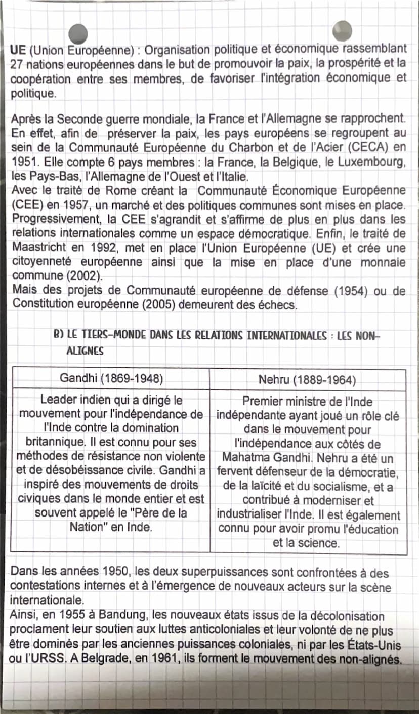 Histoire
Le jeu des puissances dans les relations
internationales depuis 1945
SEANGE 1: LA GUERRE FROIDE, UN MONDE BIPOLAIRE (1947-1975)
OBJ