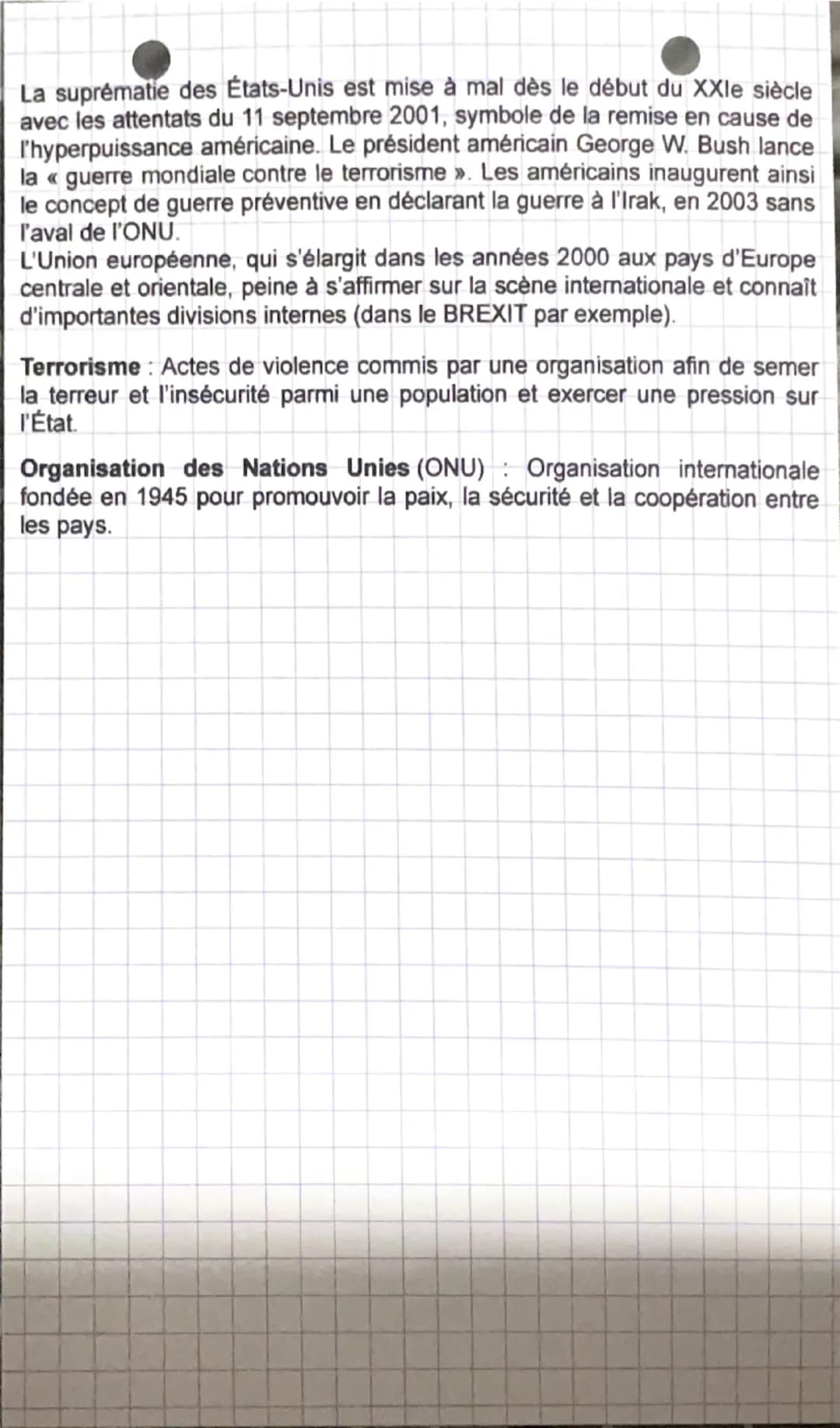 Histoire
Le jeu des puissances dans les relations
internationales depuis 1945
SEANGE 1: LA GUERRE FROIDE, UN MONDE BIPOLAIRE (1947-1975)
OBJ