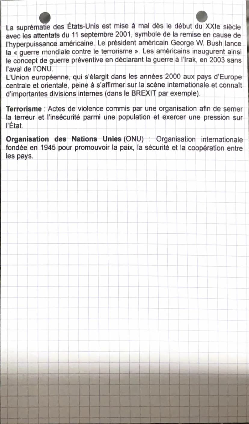 Histoire
Le jeu des puissances dans les relations
internationales depuis 1945
SEANGE 1: LA GUERRE FROIDE, UN MONDE BIPOLAIRE (1947-1975)
OBJ