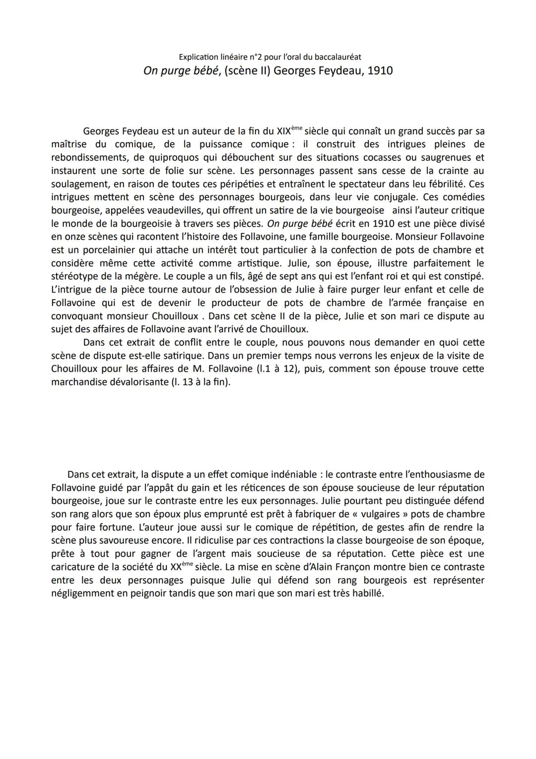 Explication linéaire n°1 pour l'oral du baccalauréat
Scène IX Acte III Le mariage de Figaro ou La Folle Journée, Beaumarchais, 1784
Le Maria