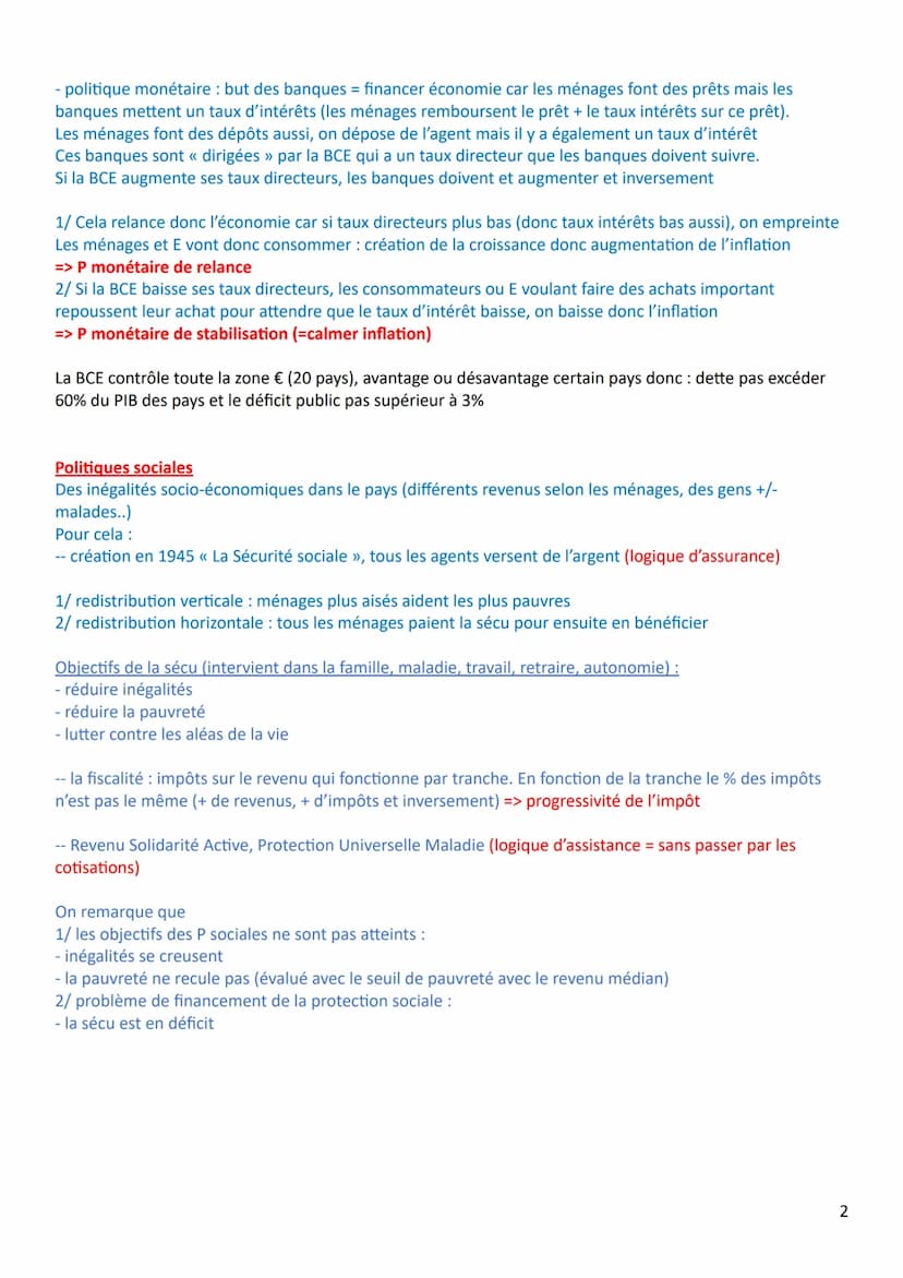 RÉVISION ÉCONOMIE - PRG TERMINALE
L'intervention de l'État
État libéral (E-U) :
- fonctions régaliennes (justice, police, défense / pas E pr