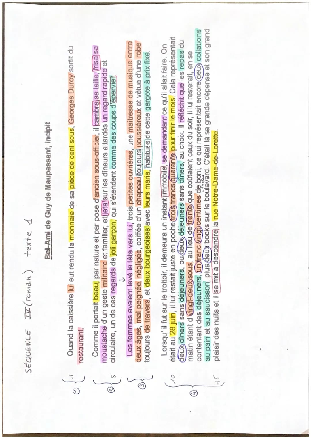SÉQUENCE II (roman) texte 1
Bel-Ami de Guy de Maupassant, incipit
Quand la caissière lui eut rendu la monnaie de sa pièce de cent sous, Geor