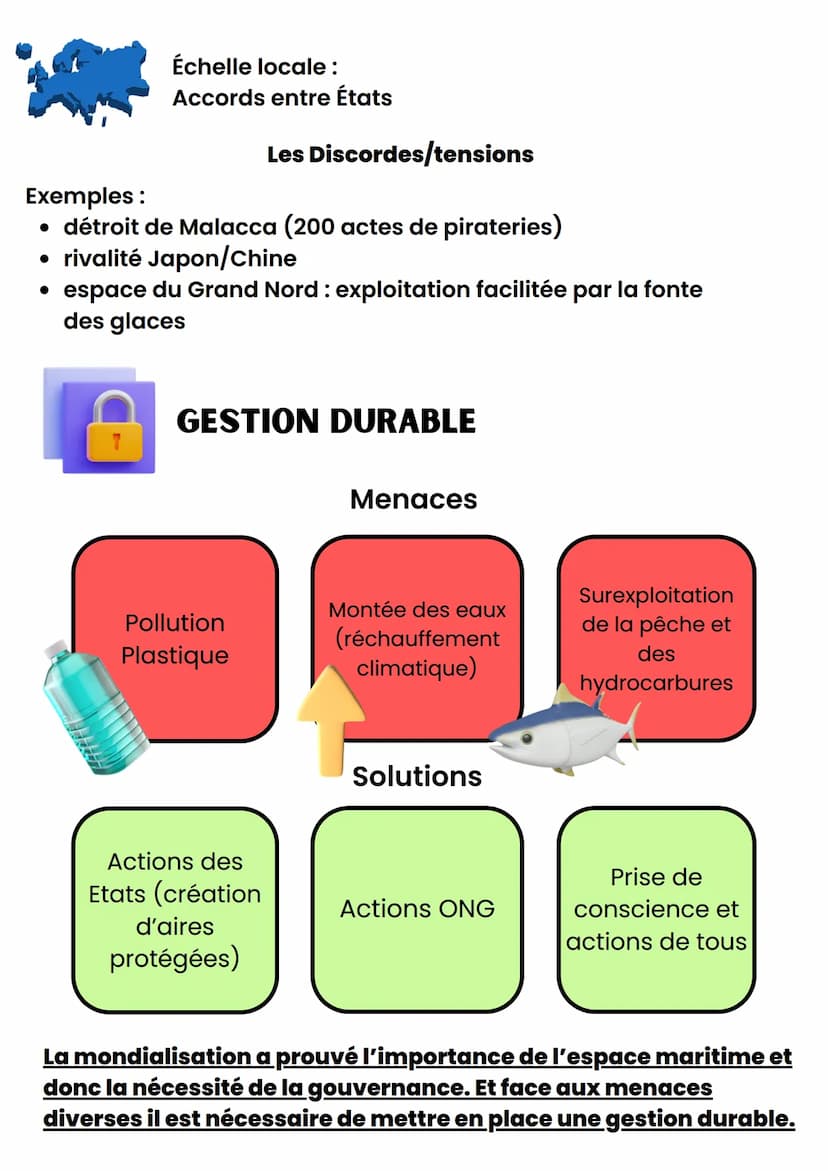 MERS ET OCEANS: AU COEUR DE LA
MONDIALISATION
DEF Mondialisation processus de constitution d'un marché
unique qui tend à devenir universel p