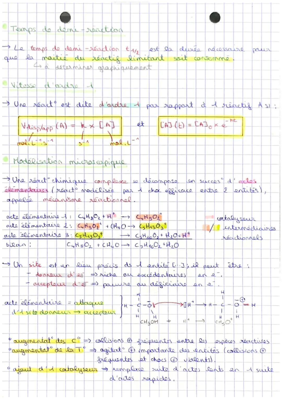 Chapitre 7: Evolution temporelle d'un système chimique

Facteurs unètiques.

→ Une transformat est rapide si on ne peut pas distinguer sea
d