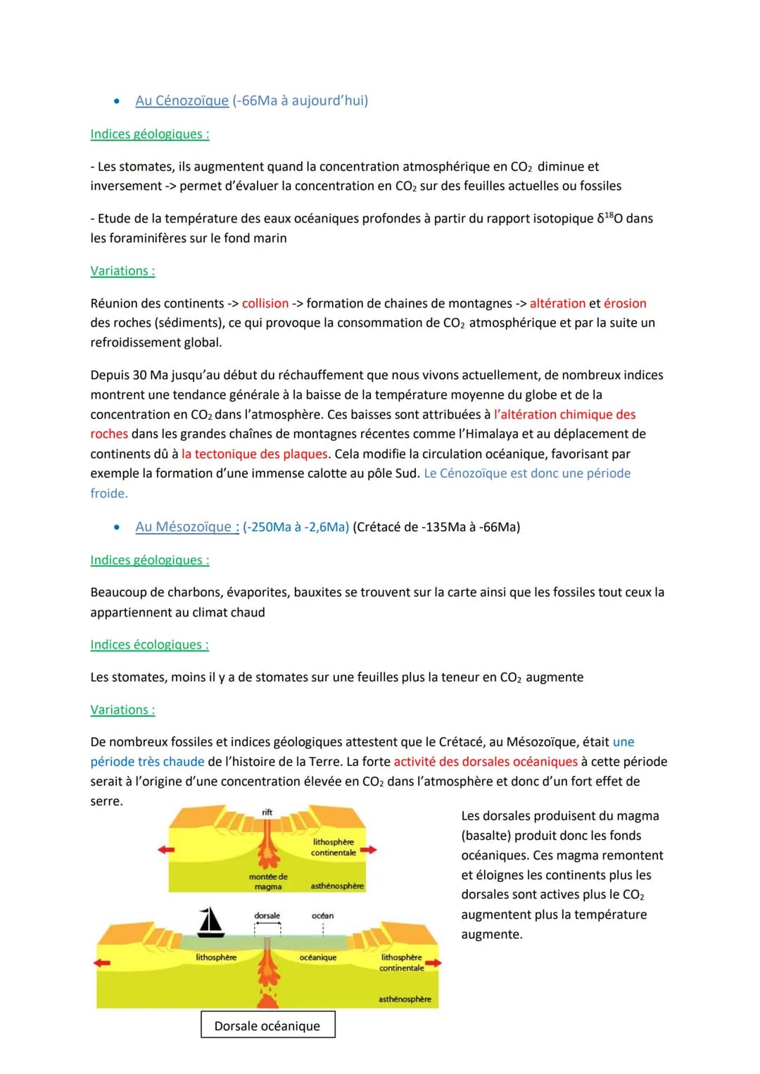 Chapitre 1 : Reconstituer et comprendre les variations climatiques passées
Le Quaternaire (-2,6Ma à aujourd'hui)
Indices géologiques :
- Mor