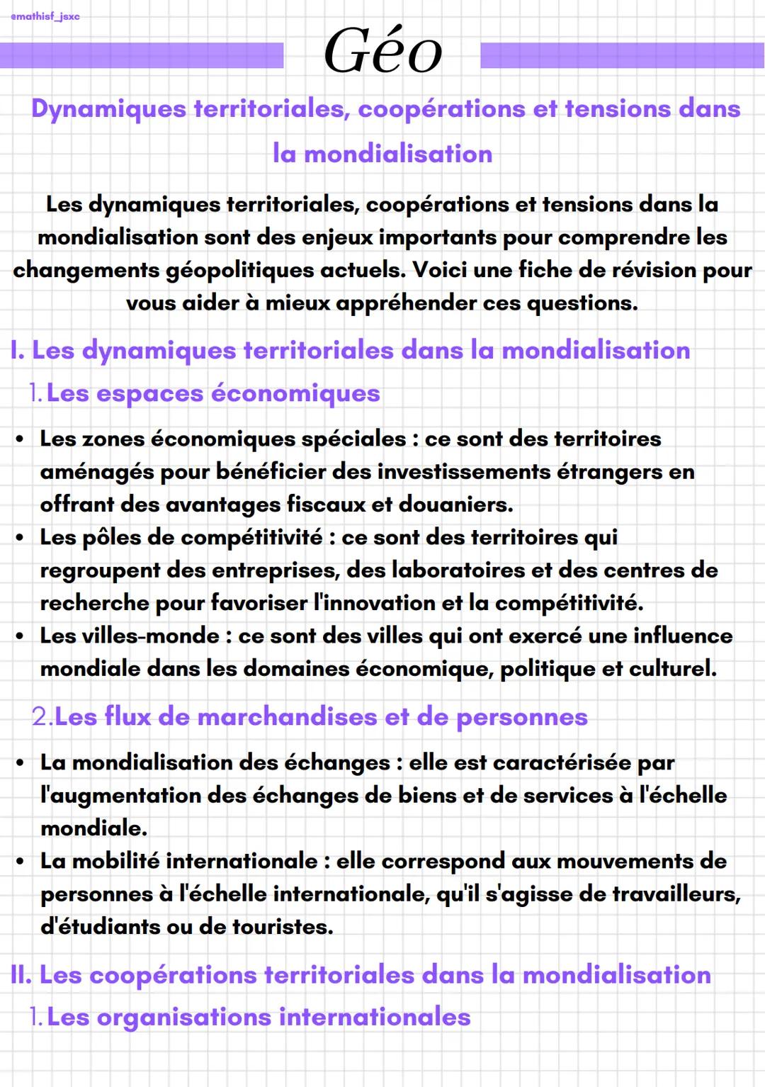 emathisf_jsxc
Géo
Dynamiques territoriales, coopérations et tensions dans
la mondialisation
Les dynamiques territoriales, coopérations et te