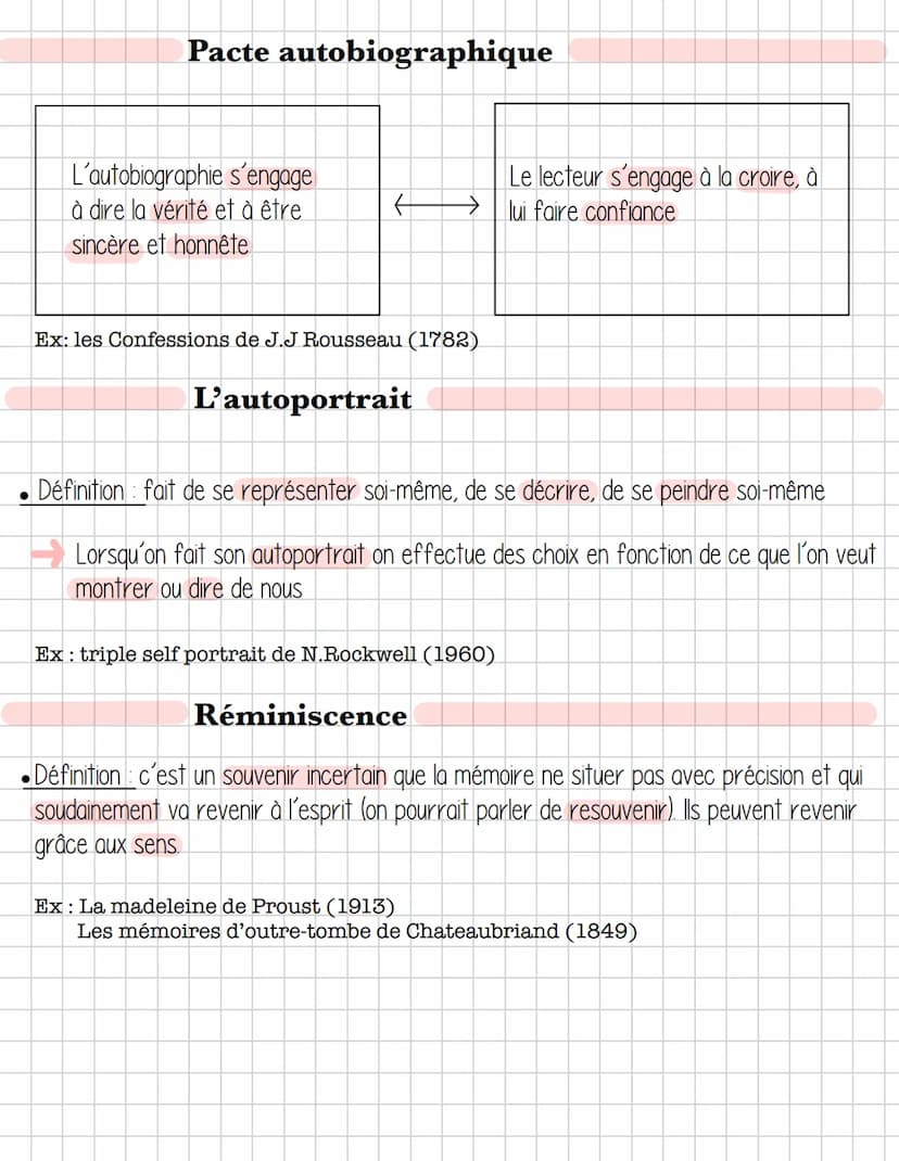 L'autobiographie
•Définition: une autobiographie est un récit qu'une personne réelle fait rétrospectivement
de sa propre vie
● Étymologie : 