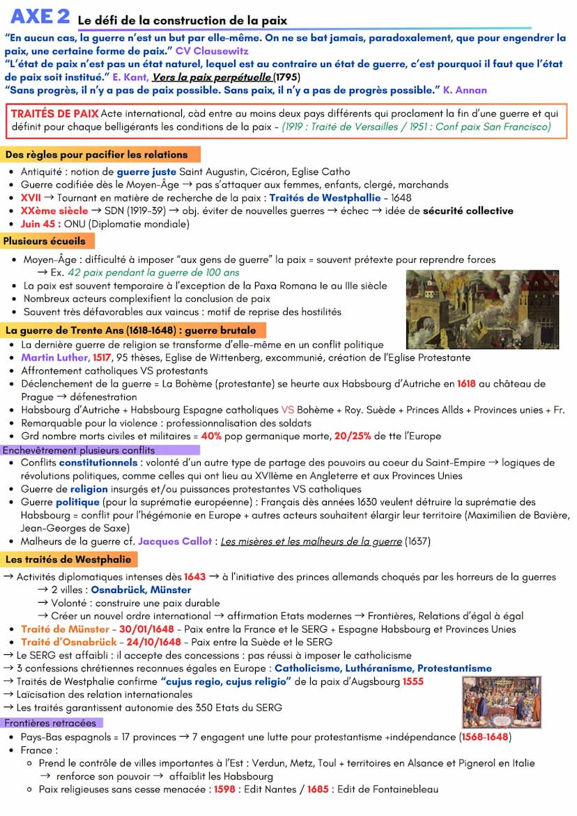 THÈME 2
Faire la
a guerre, faire la paix : formes de conflits et modes de résolution
INTRODUCTION Formes de conflits et tentatives de paix d