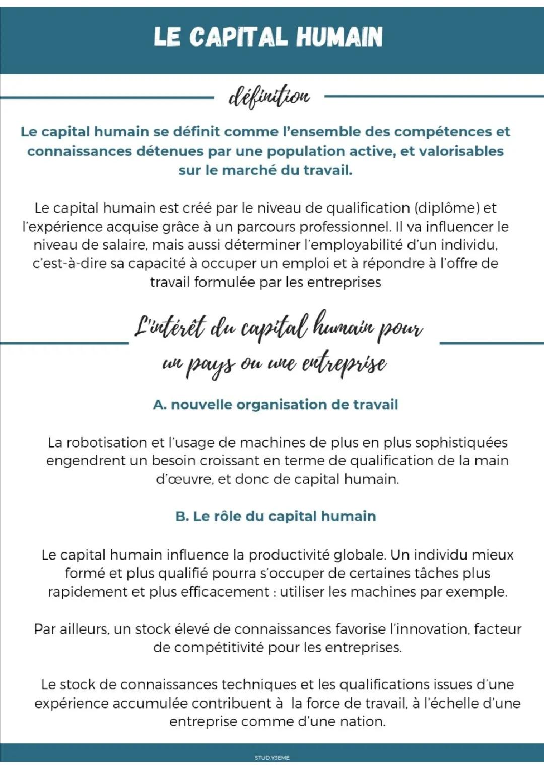 Le capital humain