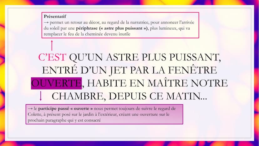 Auteur: Colette
LE DERNIER FEU
Date: 1908
Recueil Sido suivi de Les
:
Vrilles de la Vigne
Parcours La célébration du
monde INTRODUCTION
° En