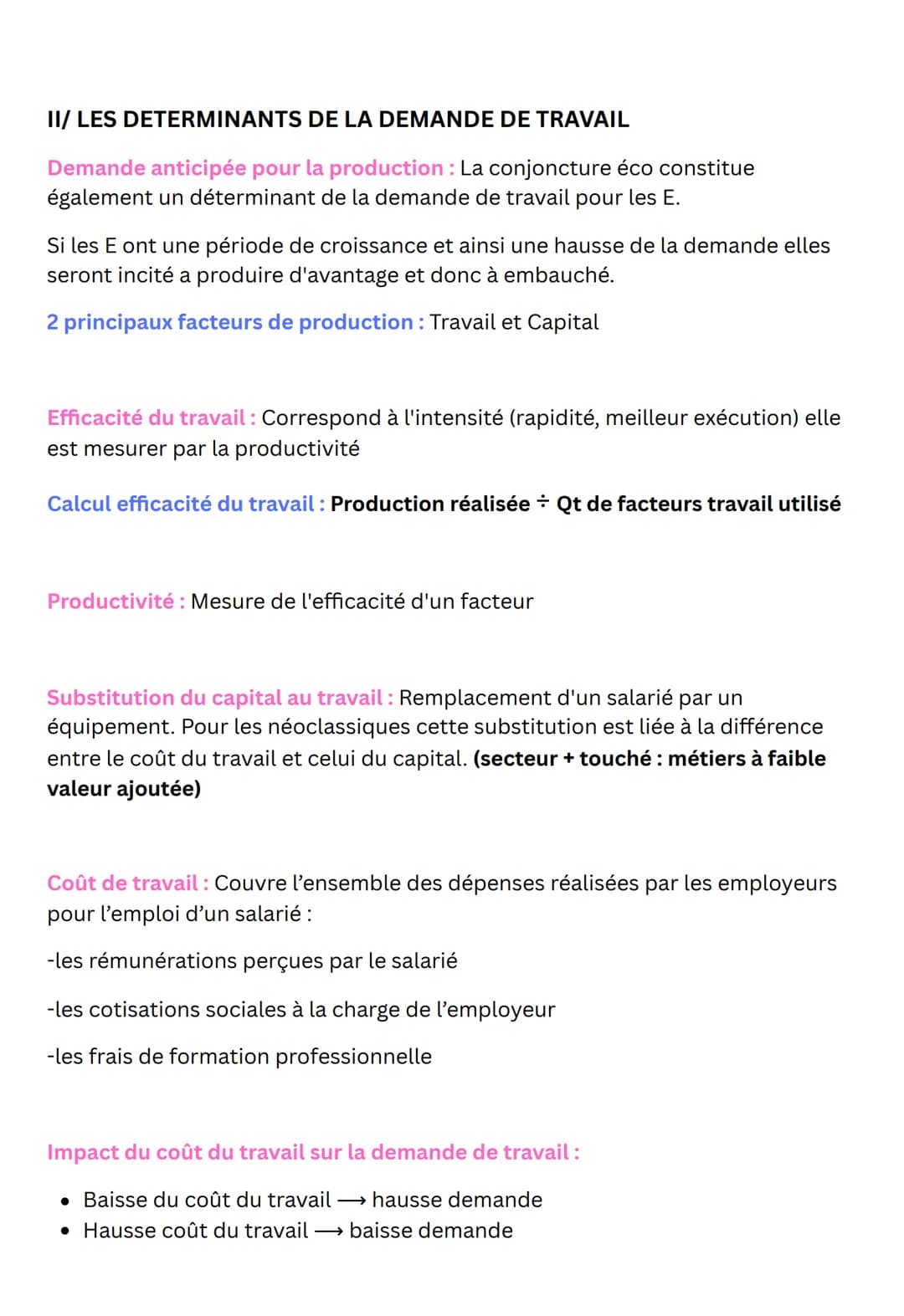 ECO
CHAPITRE 7:
L'offre et la demande de travail
I/ LE MARCHE DU TRAVAIL
Marché: Lieu réel ou fictif où s'échange la demande et l'offre d'un