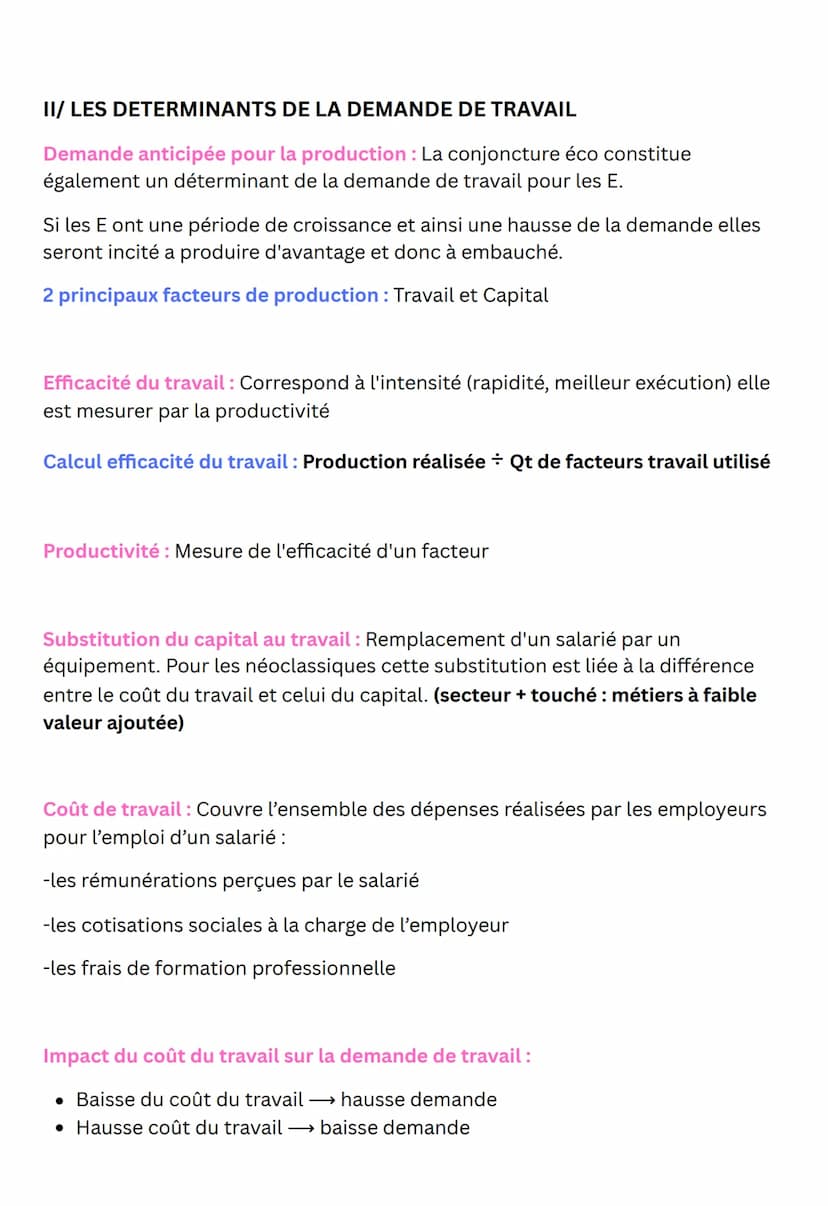 ECO
CHAPITRE 7:
L'offre et la demande de travail
I/ LE MARCHE DU TRAVAIL
Marché: Lieu réel ou fictif où s'échange la demande et l'offre d'un