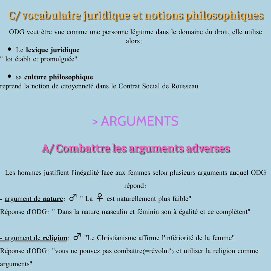 Ce qu'il faut retenir
pour une dissertation sur:
La déclaration des droits de la femme et de la citoyenne de
Olympe de gouges
cours intégral