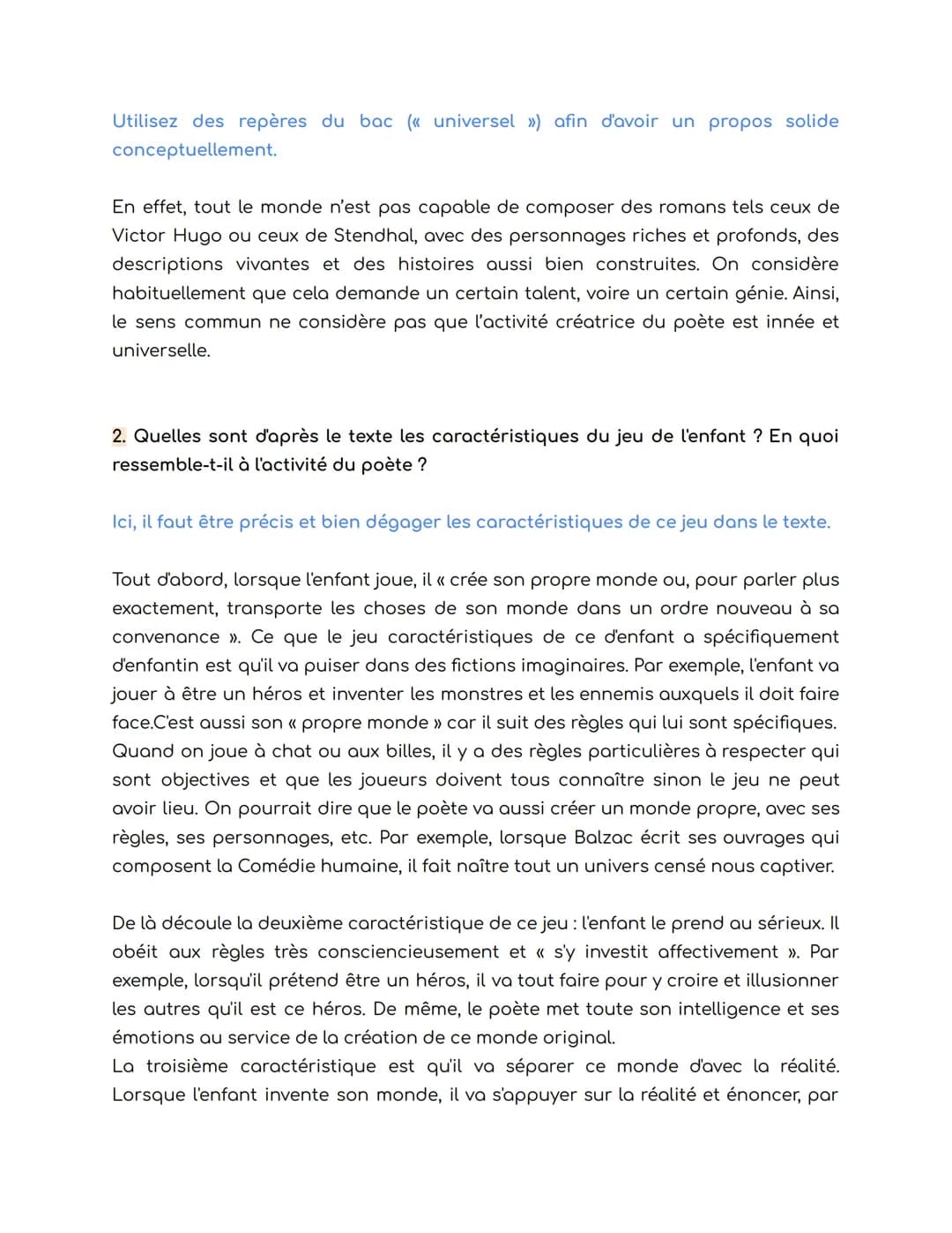 La méthodologie de l'explication de texte
L'option n°1:
Si vous choisissez l'option n°1, vous devez répondre à trois groupes de questions
de