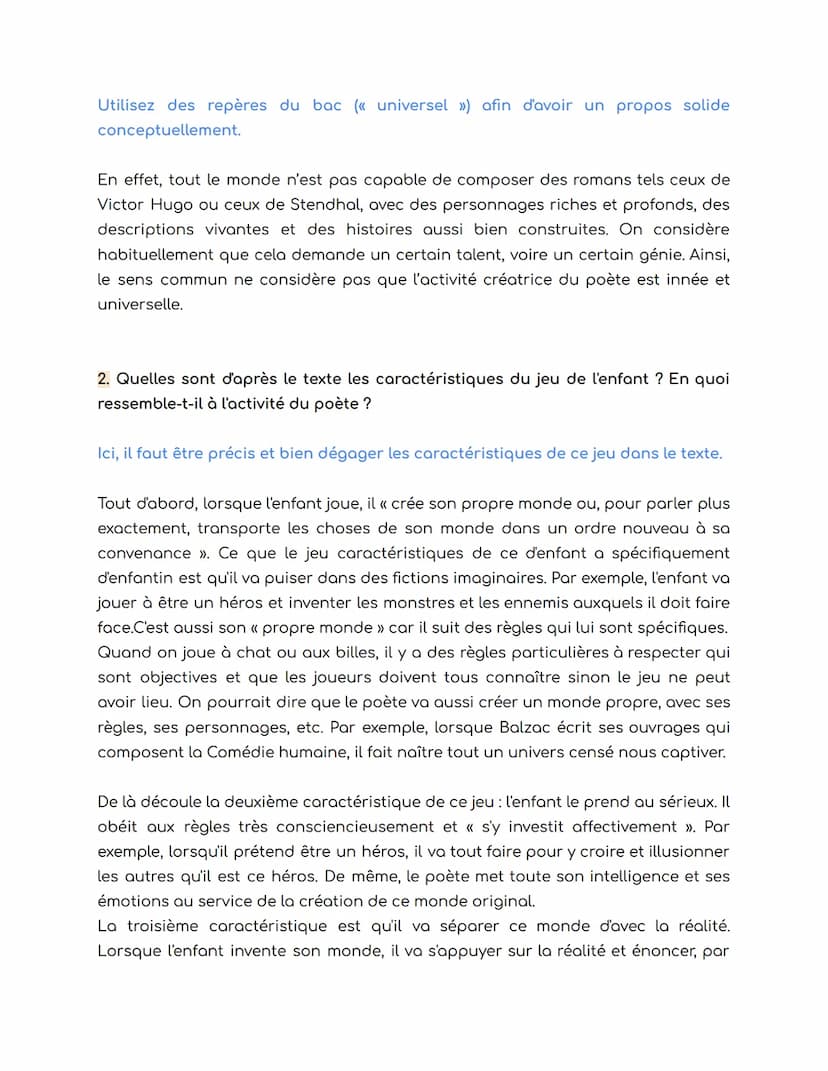 La méthodologie de l'explication de texte
L'option n°1:
Si vous choisissez l'option n°1, vous devez répondre à trois groupes de questions
de