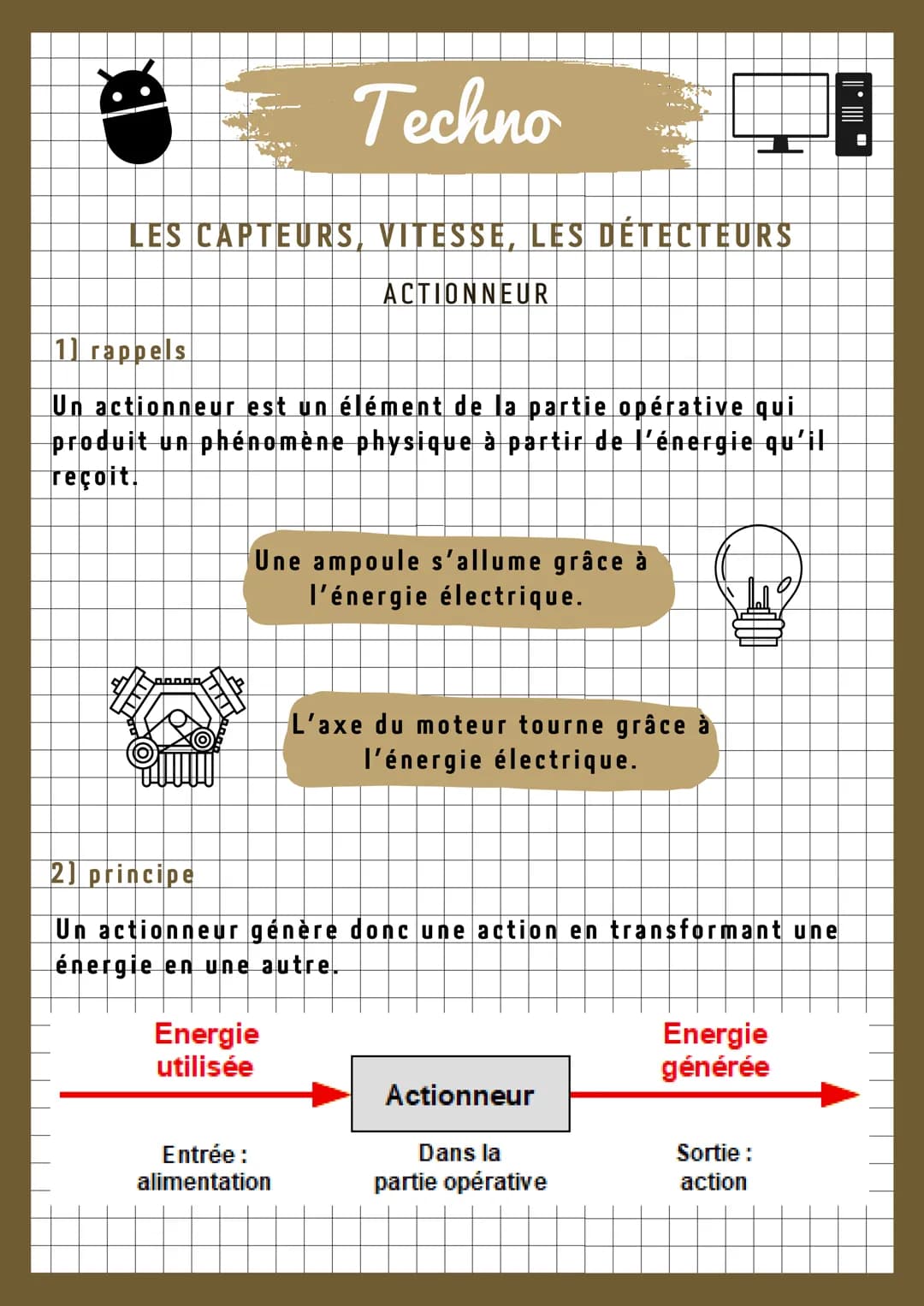 
<h2 id="capteurs">Capteurs</h2>
<p>Techno</p>
<ol>
<li><p>Rappels<br />
Un capteur est un élément de la partie opérative qui détecte un phé