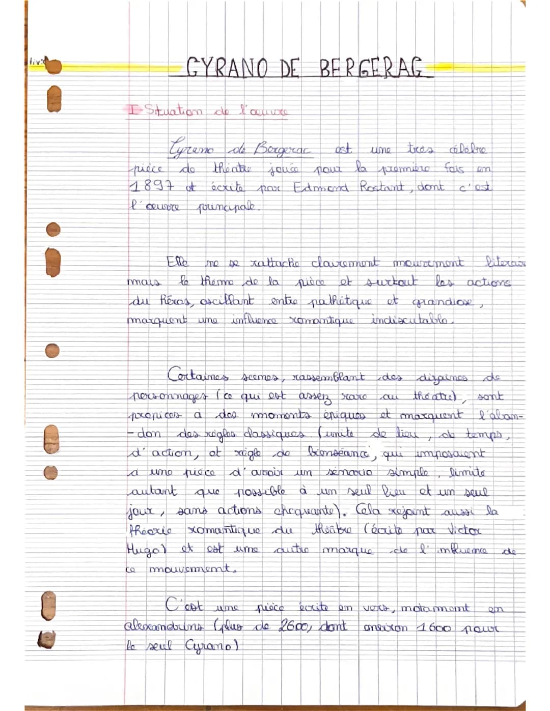  Fiche de lecture, Cyrano de Bergerac 