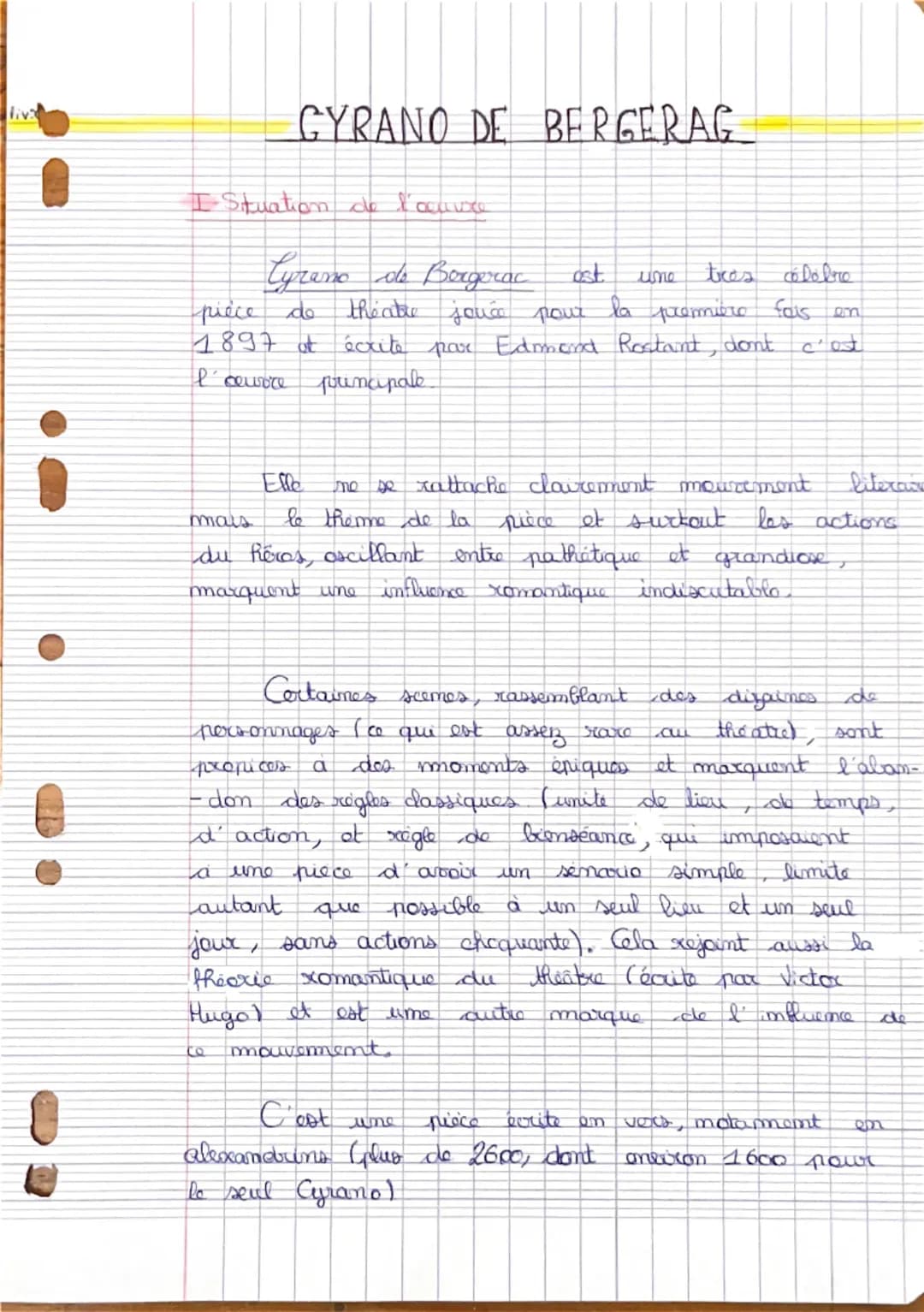 liv
CYRANO DE BERGERAG
I Situation de l'cource
Cyrano de Bergerac
pièce de
est
time
tres
có Dolero
en
c'est
theatre jouée pour la première f