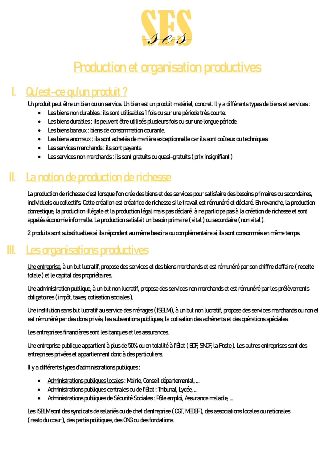 1. Qu'est-ce qu'un produit ?
Uh produit peut être un bien ou un service. Uh bien est un produit matériel, concret. Il y a différents types d