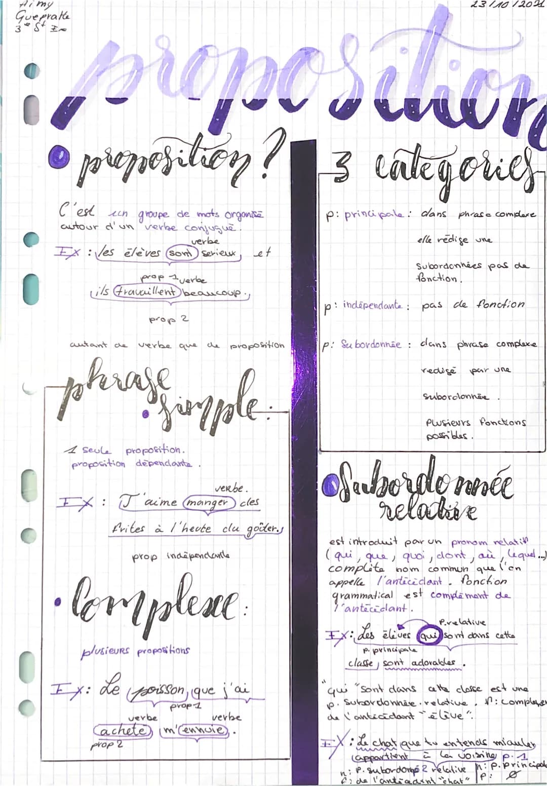 
<p>Les propositions subordonnées sont des groupes de mots organisés autour d'un verbe conjugué. Elles dépendent de la phrase complexe et n'