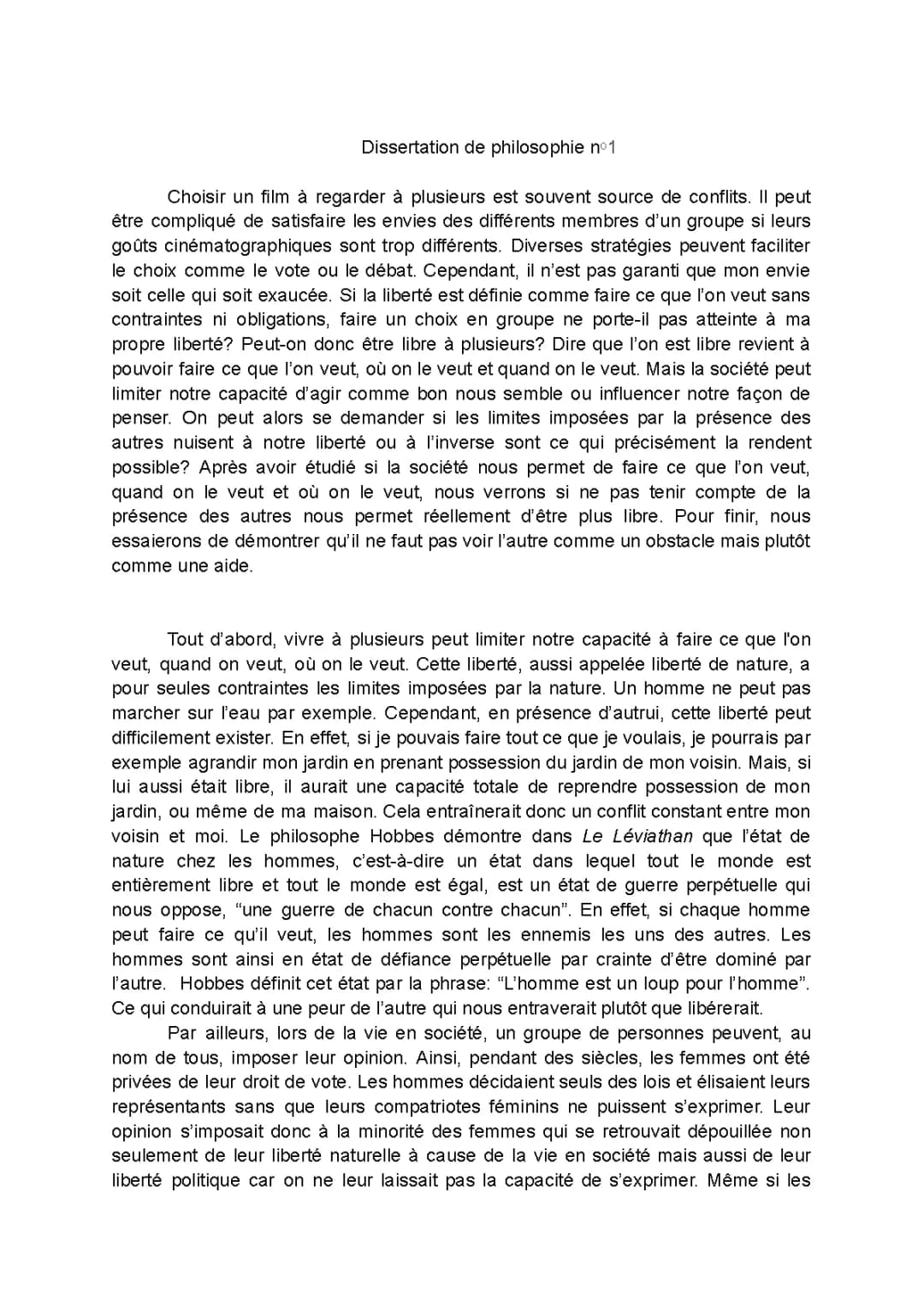 Sujet Philo Liberté Corrigé: Dissertation sur la Liberté en Philosophie Terminale PDF