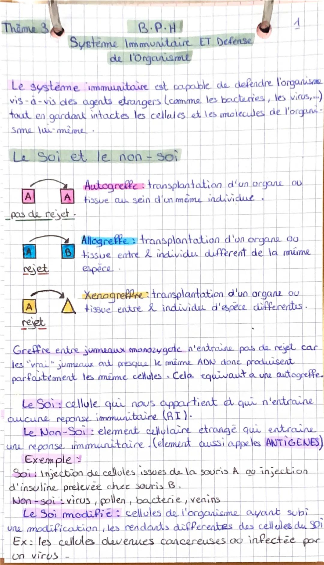 Fonctionnement du système immunitaire et défense corporelle