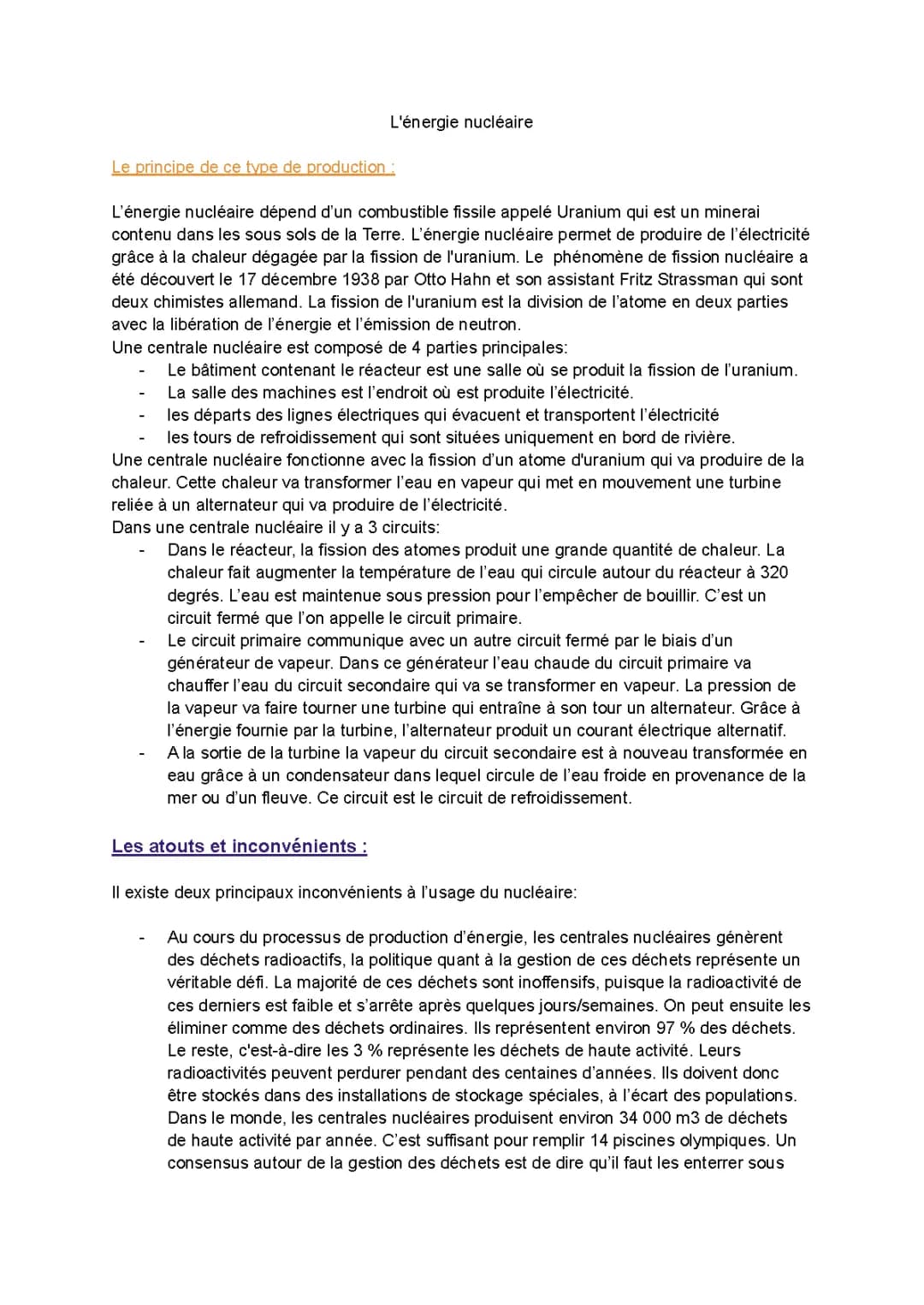 présentation de l'énergie nucléaire 