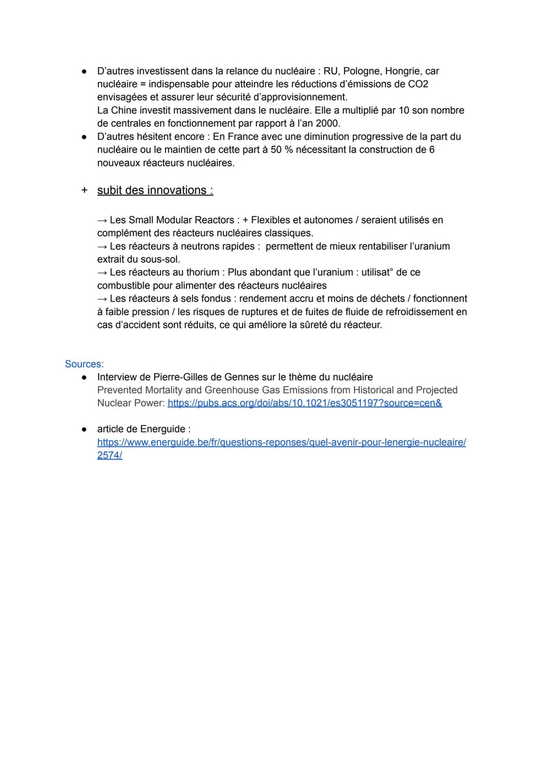 L'énergie nucléaire
Le principe de ce type de production :
L'énergie nucléaire dépend d'un combustible fissile appelé Uranium qui est un min