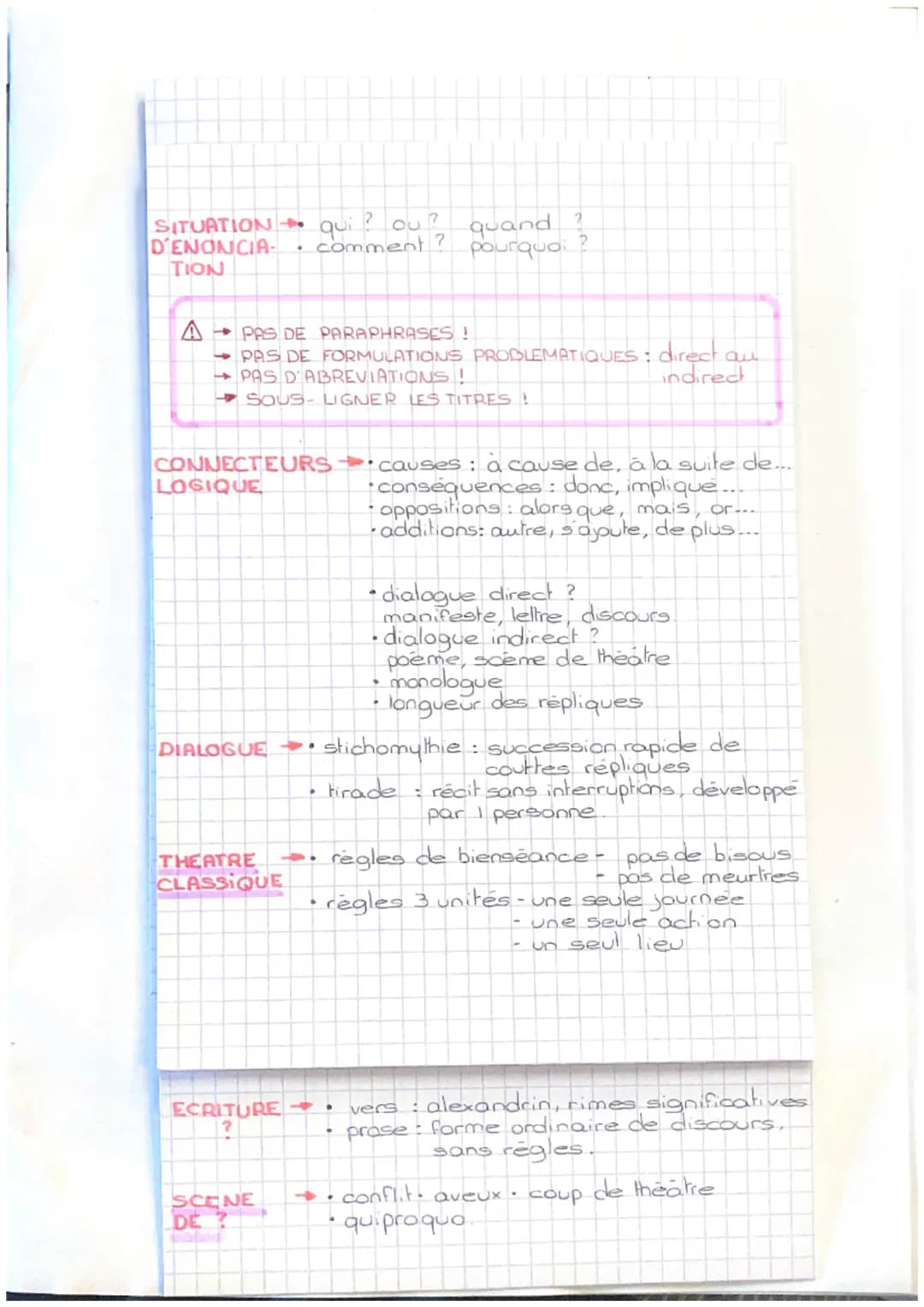 SYNTAXE-
PROCÉDES
D'ECRITURE
••type de phrases (interrogative, exclamative;
• temps verbaux
LEXIQUE →. champs lexicaux
GENRE
LITTERAIRE
FIGU