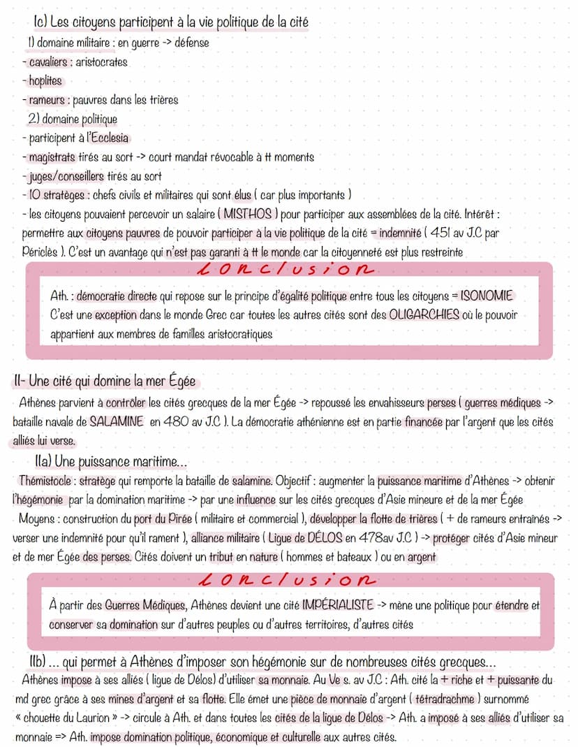 h
stoin.
LA MEDITERRANE E ANTIQUE
1.H.I: Périclès et la démocratie athénienne au Ve s. av J.C
dates
pour
contextualise
Au Ville s. av J.C ->
