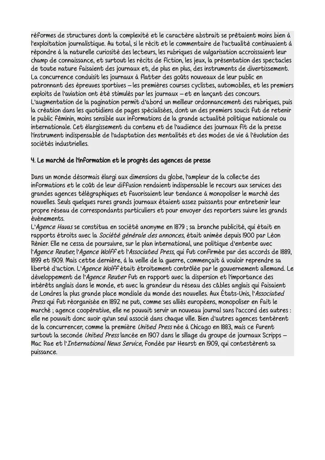 A la fin du XIXe et au début du xxe, le journal devint un produit de consommation courante. Le
rythme de ses progrès fut naturellement très 