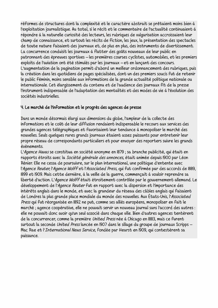 A la fin du XIXe et au début du xxe, le journal devint un produit de consommation courante. Le
rythme de ses progrès fut naturellement très 